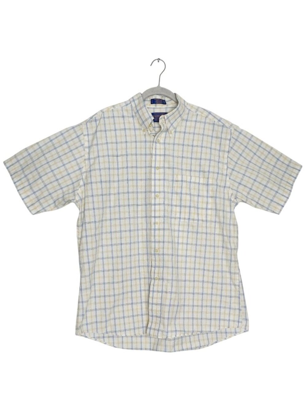 Pendleton Broadway Cloth Short Sleeve Plaid Button Down Shirt - Sz L